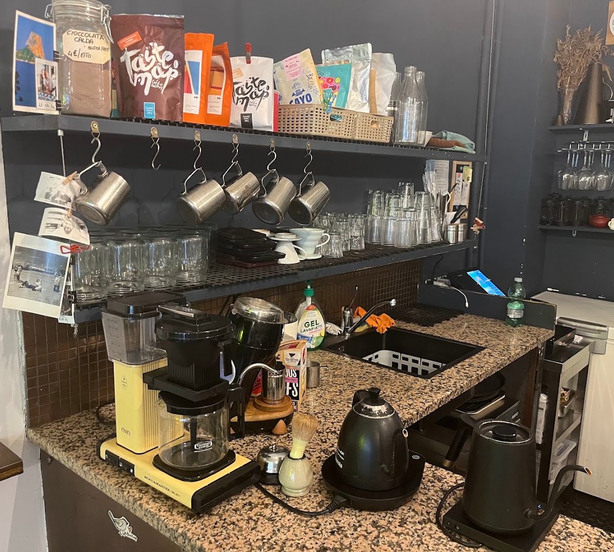 Interior of Fax Factory, specialty coffee shop in Rome