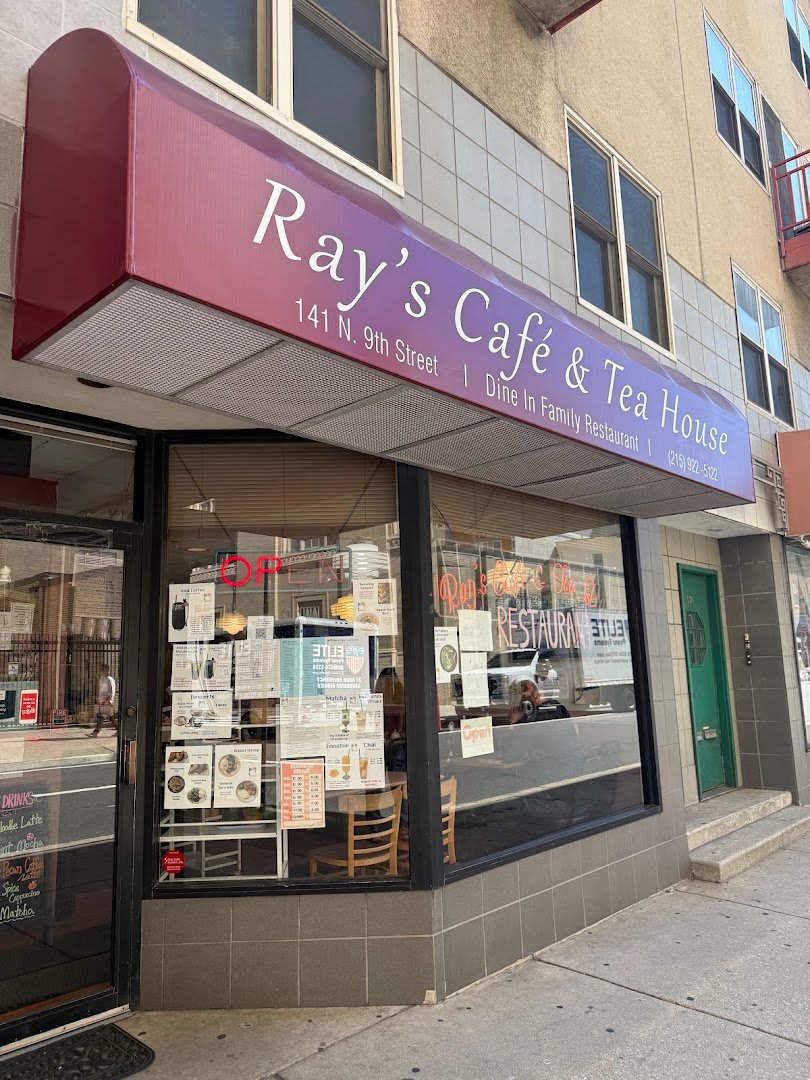Storefront of Ray's Cafe & Tea House, specialty coffee shop in Philadelphia