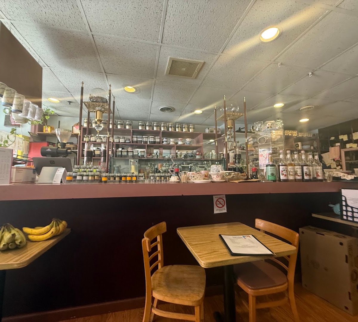 Interior of Ray's Cafe & Tea House, specialty coffee shop in Philadelphia