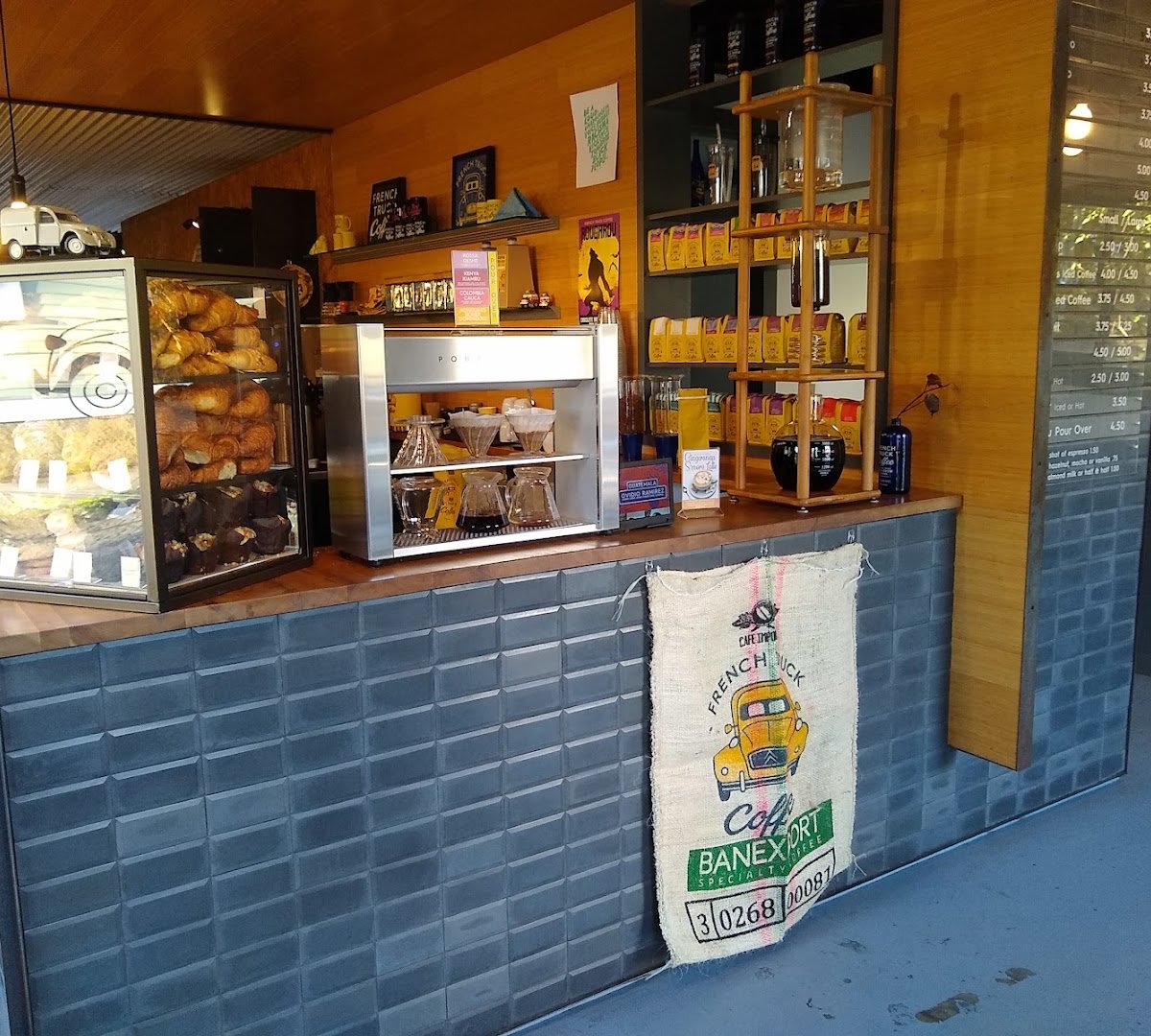 Interior of French Truck Coffee, specialty coffee shop in New Orleans