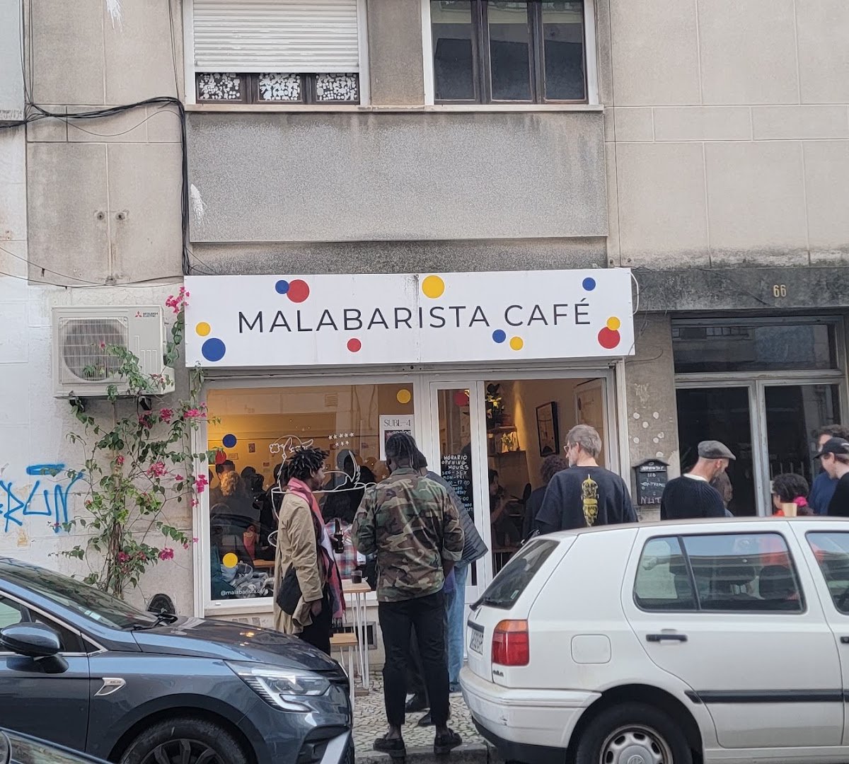 Storefront of Malabarista Café, specialty coffee shop in Lisbon