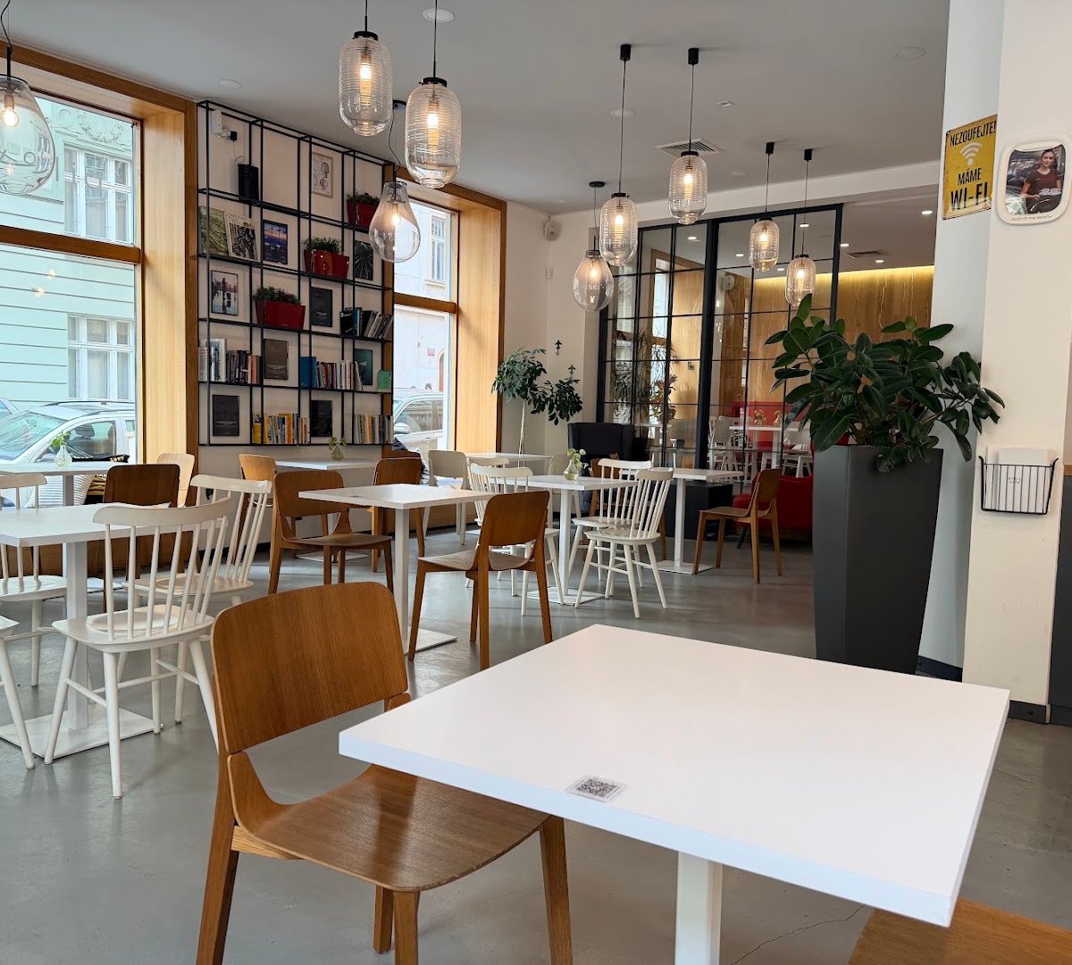 Interior of Pilot Cafe Letná, specialty coffee shop in Prague