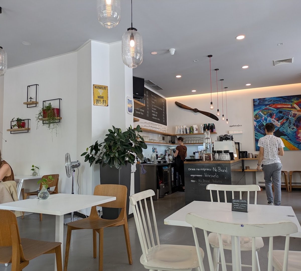 Interior of Pilot Cafe Letná, specialty coffee shop in Prague