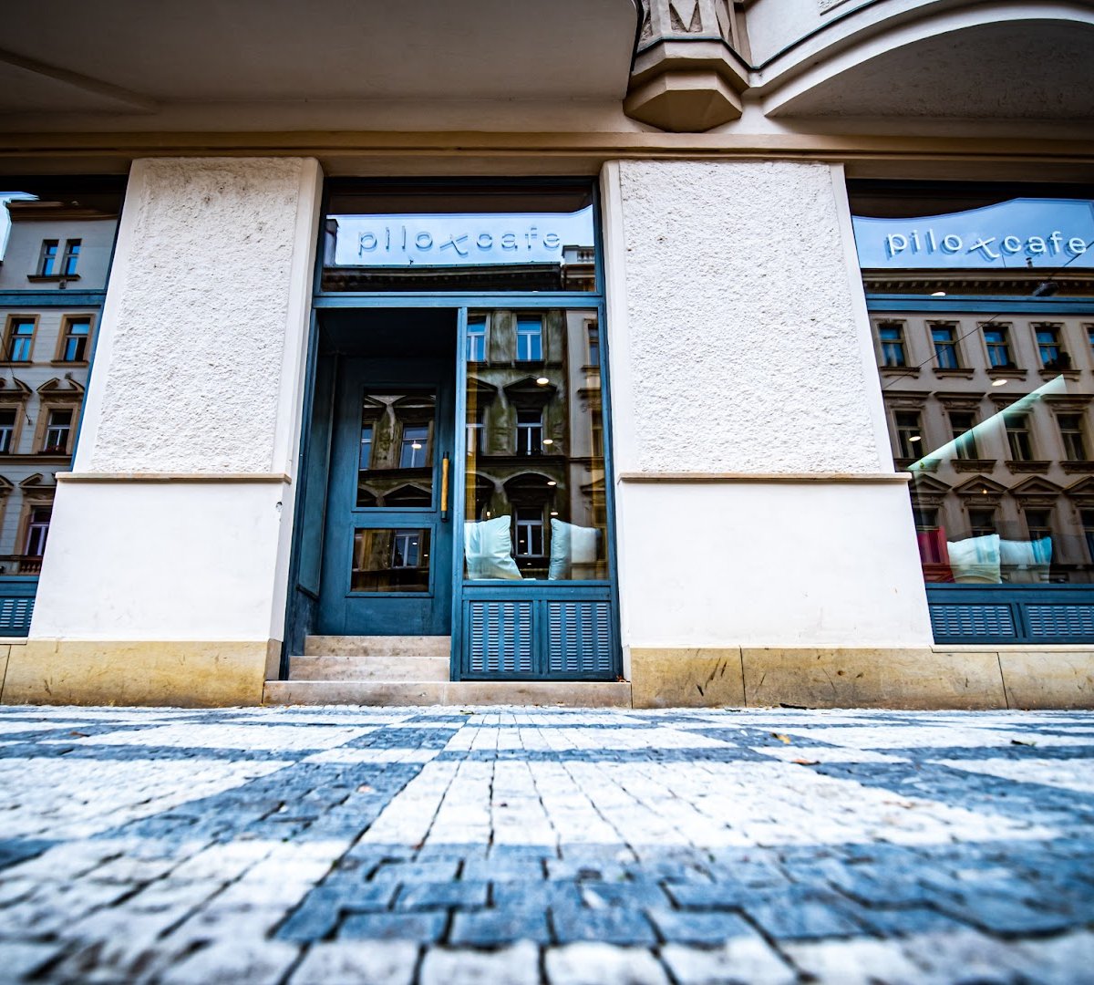 Storefront of Pilot Cafe Letná, specialty coffee shop in Prague