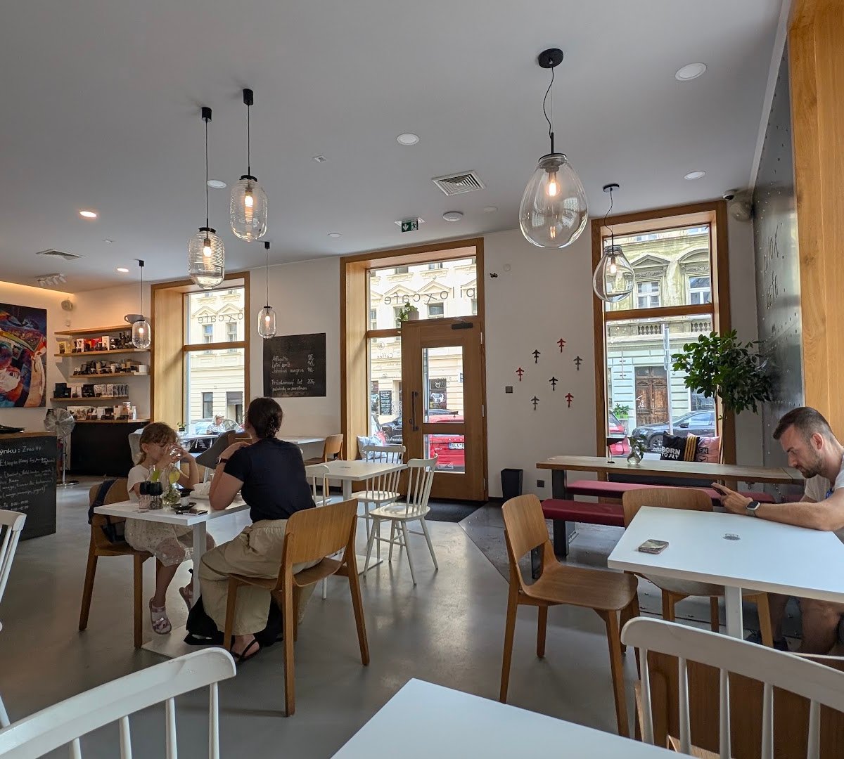 Interior of Pilot Cafe Letná, specialty coffee shop in Prague