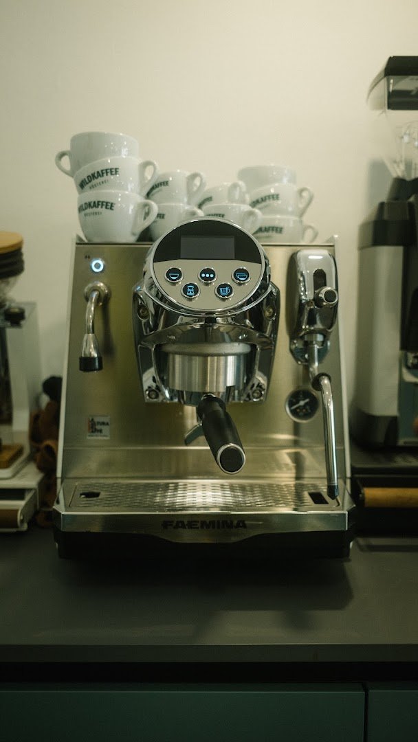 Interior of Wildkaffee Austria Showroom, specialty coffee shop in Vienna