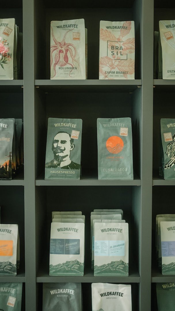 Interior of Wildkaffee Austria Showroom, specialty coffee shop in Vienna
