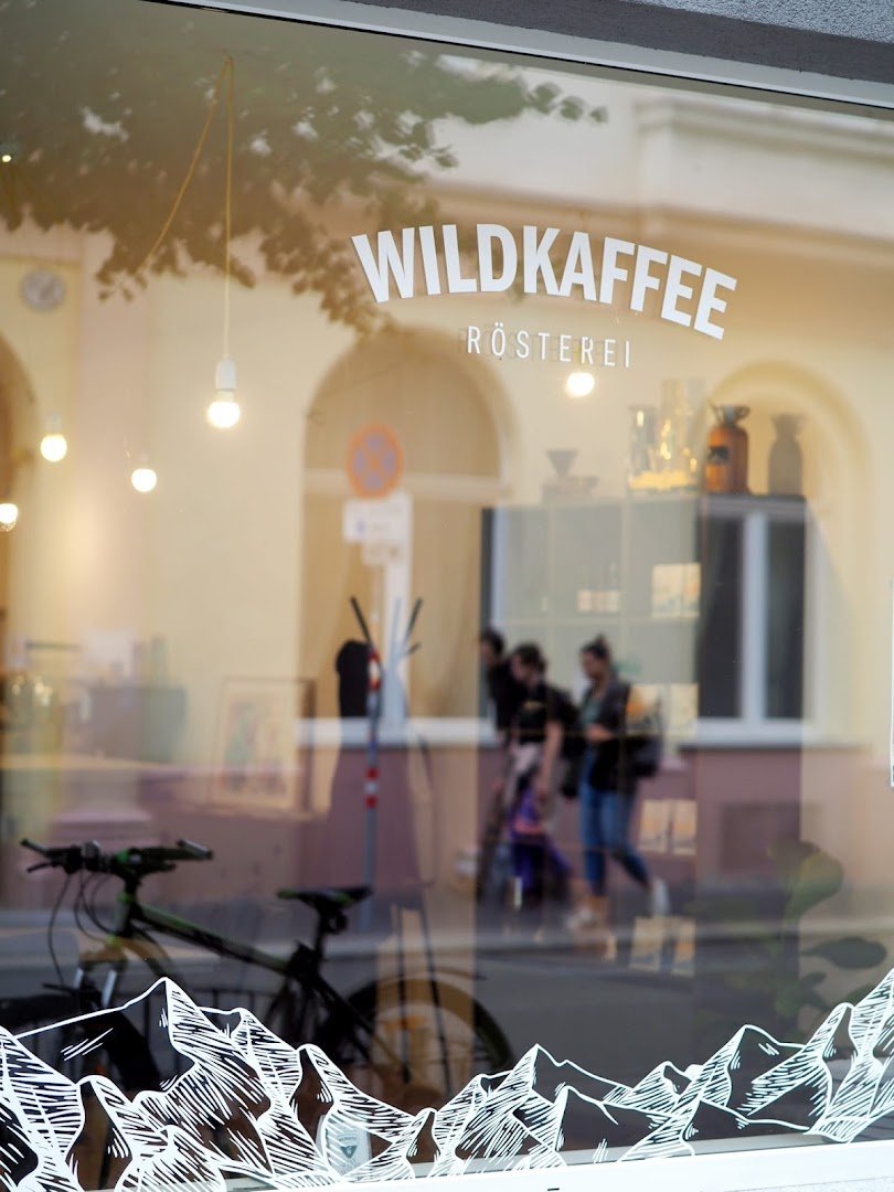 Storefront of Wildkaffee Austria Showroom, specialty coffee shop in Vienna