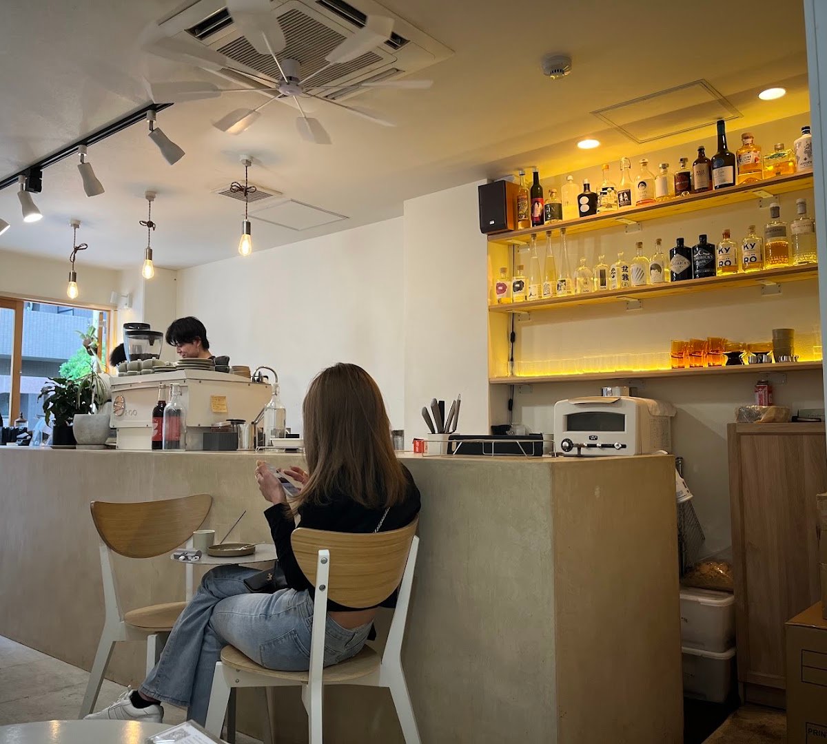 Interior of HICARU COFFEE ROASTER Osaka, specialty coffee shop in Osaka