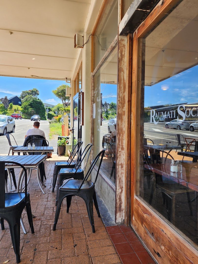 Storefront of Raumati Social Club, specialty coffee shop in Wellington