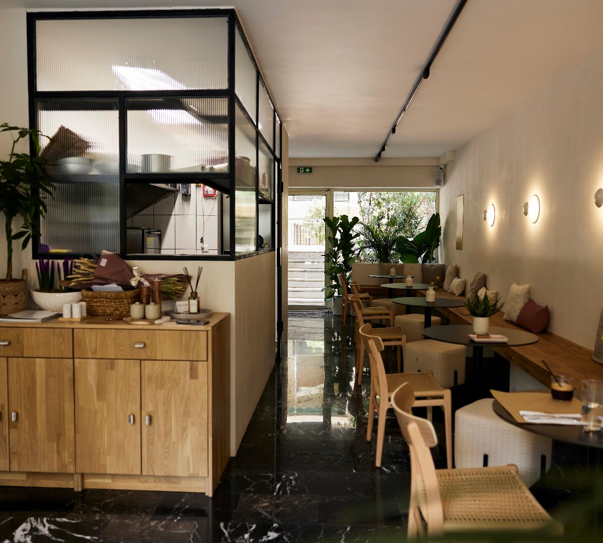 Interior of Goodhood Athens, specialty coffee shop in Athens