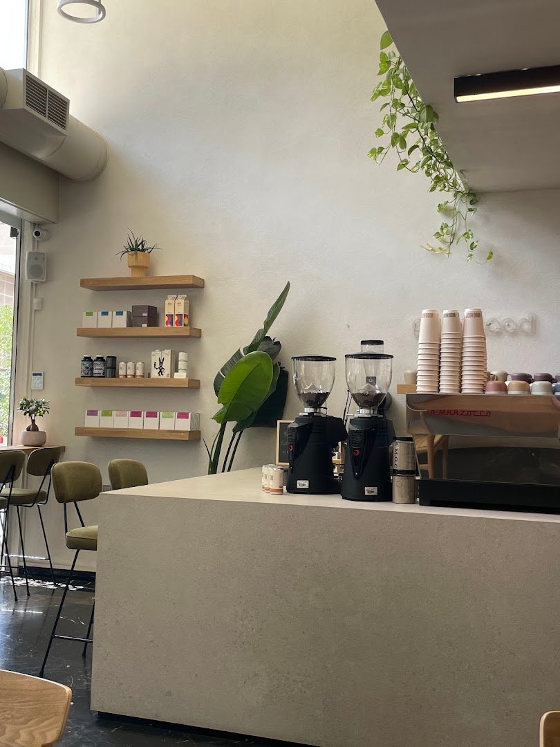 Interior of Goodhood Athens, specialty coffee shop in Athens