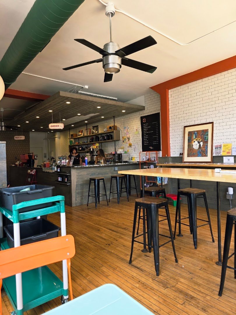 Interior of Bichota Coffee, specialty coffee shop in Minneapolis