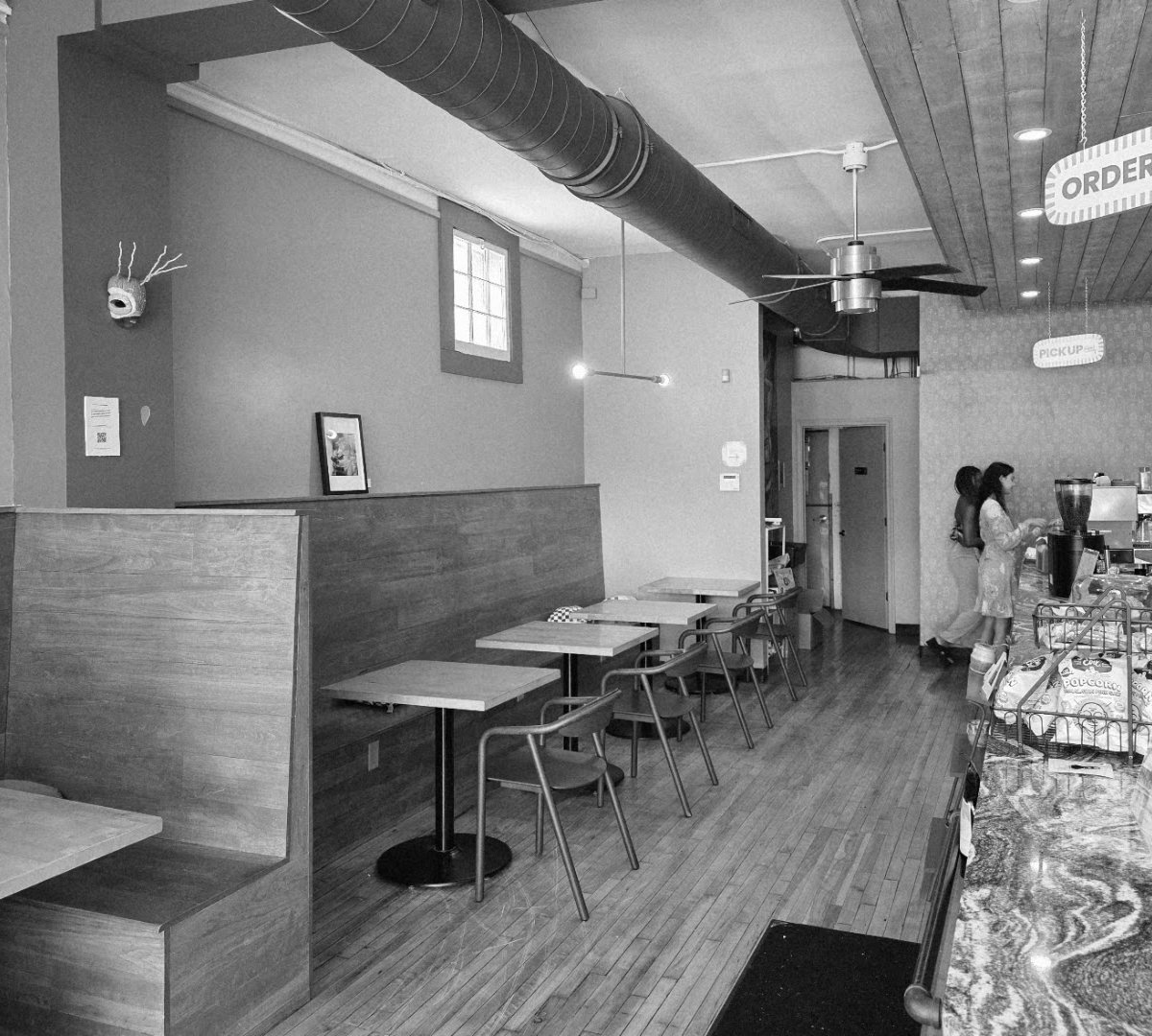 Interior of Bichota Coffee, specialty coffee shop in Minneapolis