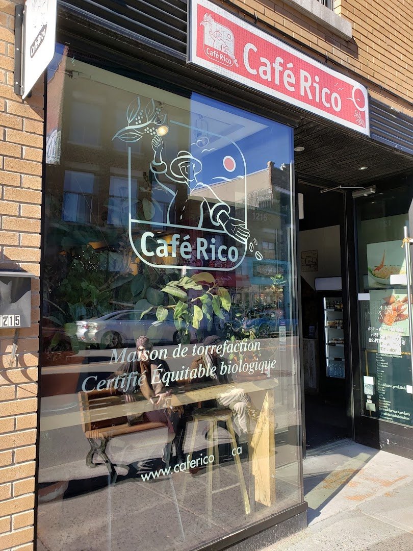 Storefront of Café Rico, specialty coffee shop in Montreal
