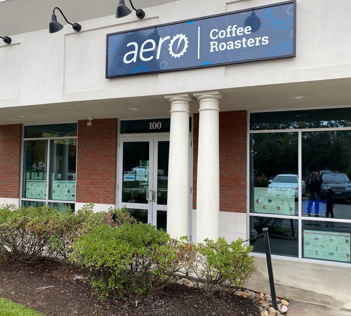 Storefront of Aero Coffee Roasters, specialty coffee shop in Worcester