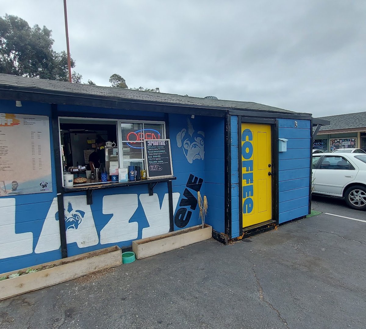 Storefront of Lazy Eye Coffee, specialty coffee shop in San Diego