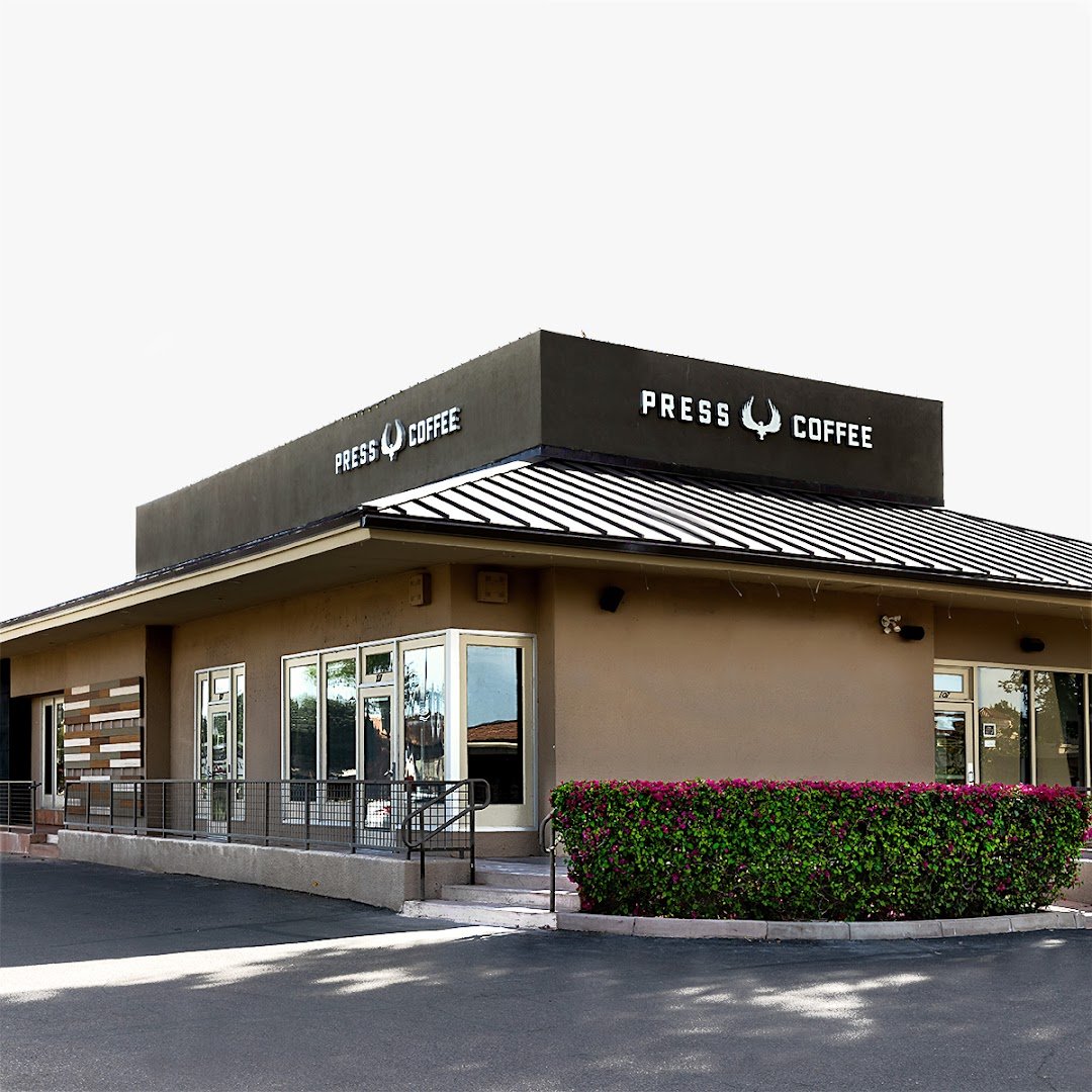 Storefront of Press Coffee - McCormick, specialty coffee shop in Scottsdale