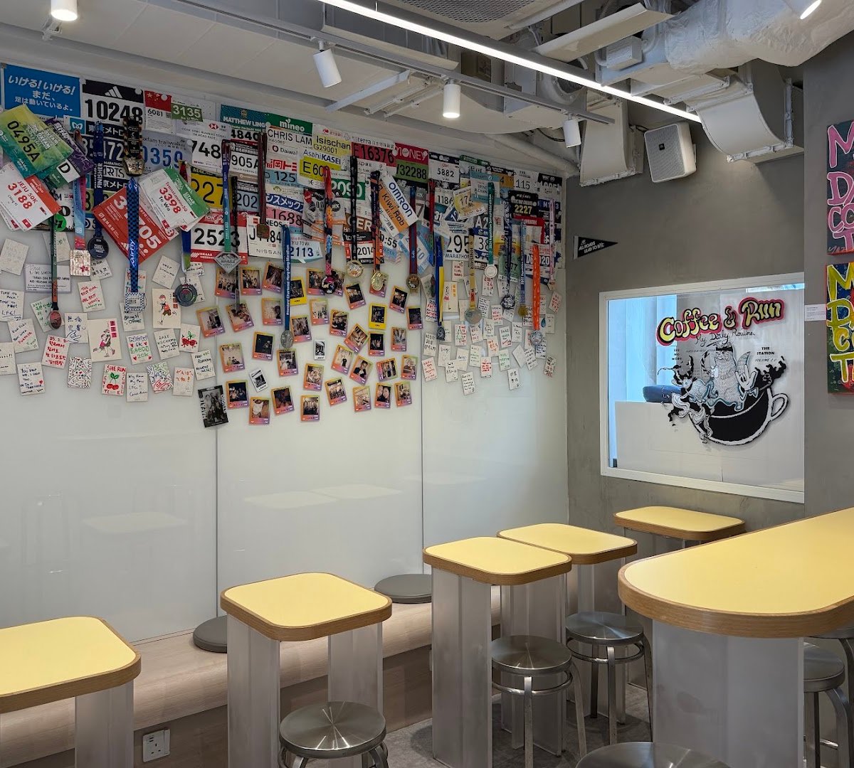 Interior of THE STATION, specialty coffee shop in Hong Kong