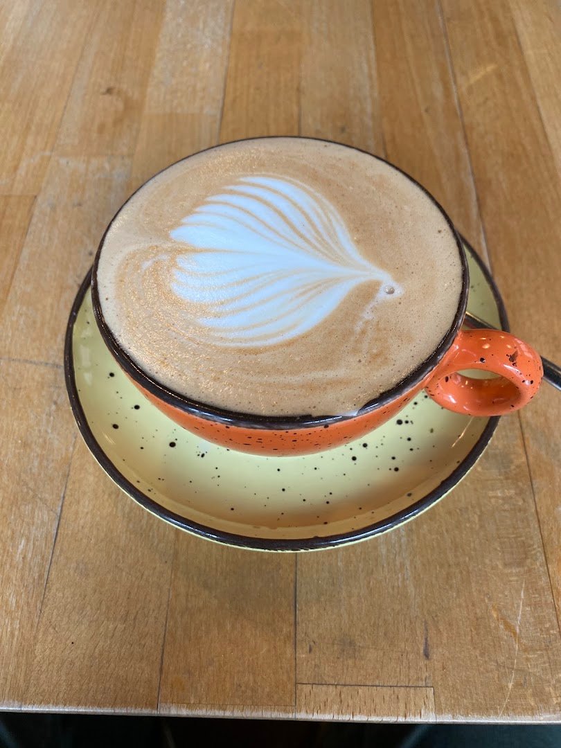 Coffee at Žižkavárna Cafe., specialty coffee shop in Prague