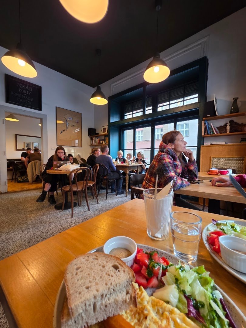 Interior of Žižkavárna Cafe., specialty coffee shop in Prague