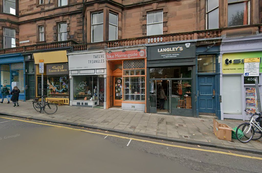 Storefront of Twelve Triangles, specialty coffee shop in Edinburgh