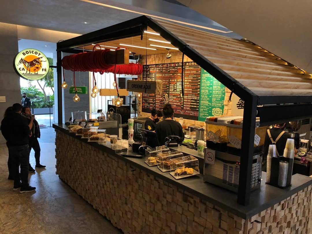 Interior of Boicot Café Antara, specialty coffee shop in Mexico City