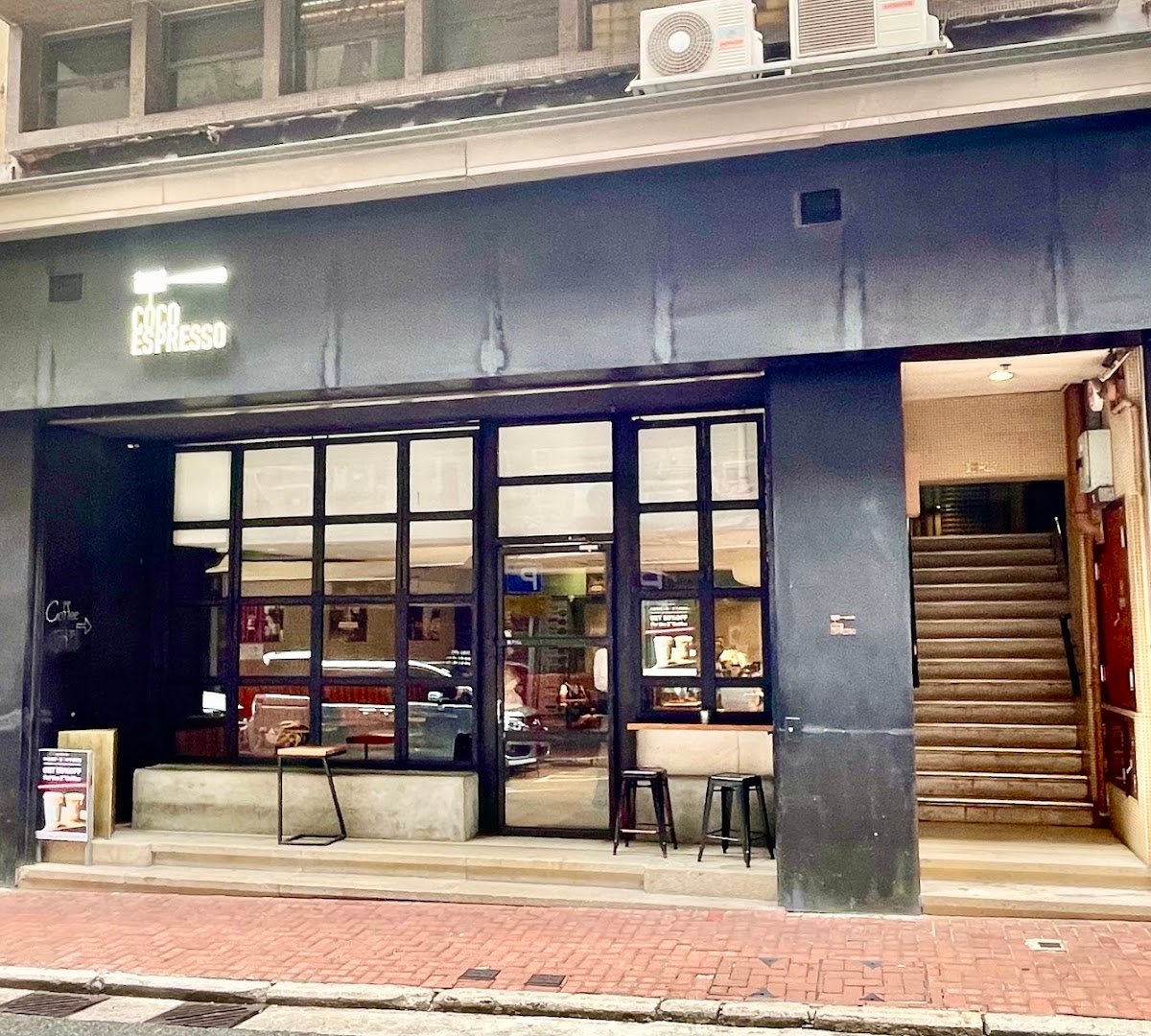 Storefront of Coco Espresso, specialty coffee shop in Hong Kong