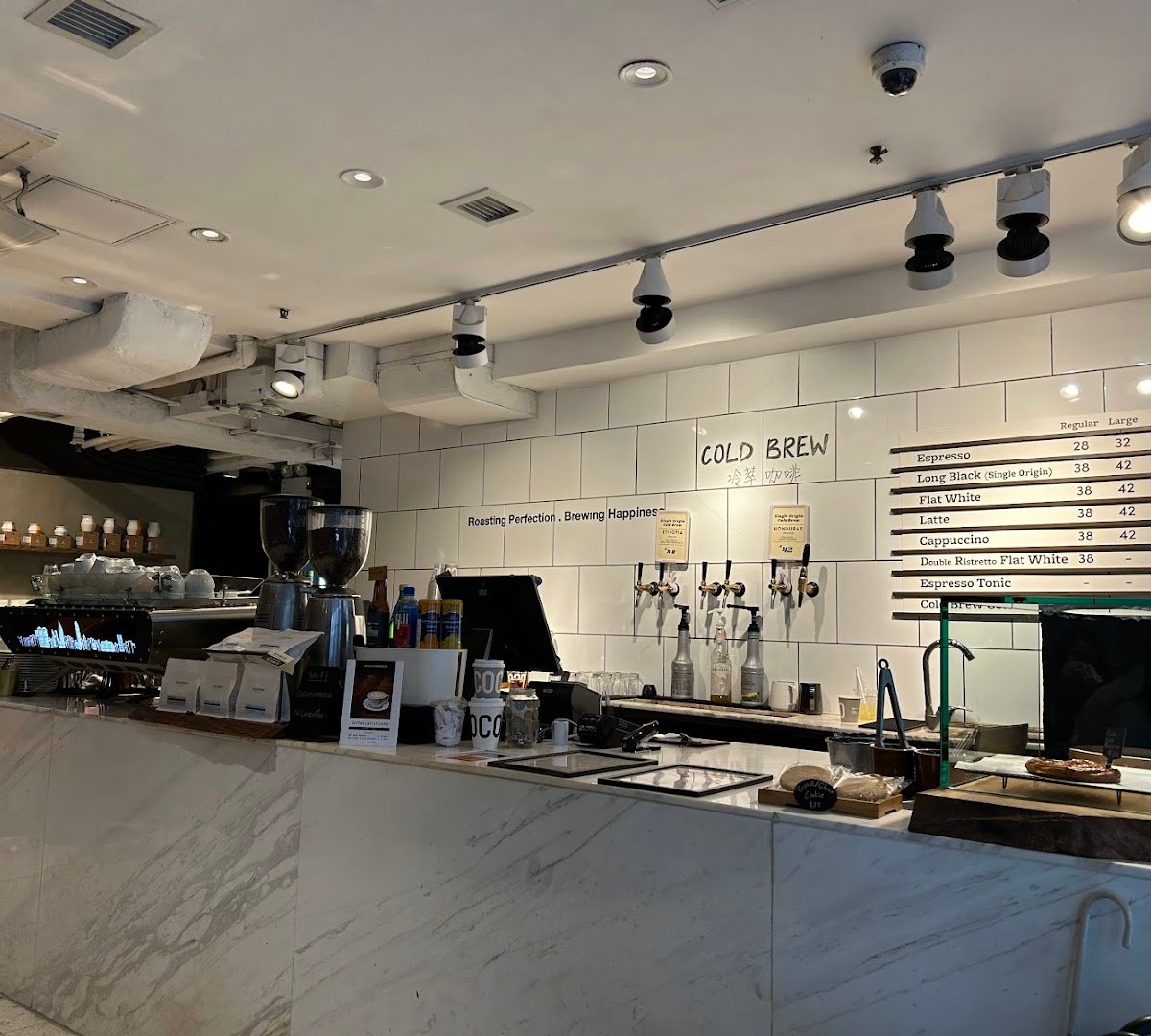Interior of Coco Espresso, specialty coffee shop in Hong Kong