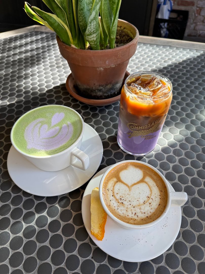 Coffee at Commissary Barber & Barista, specialty coffee shop in Indianapolis