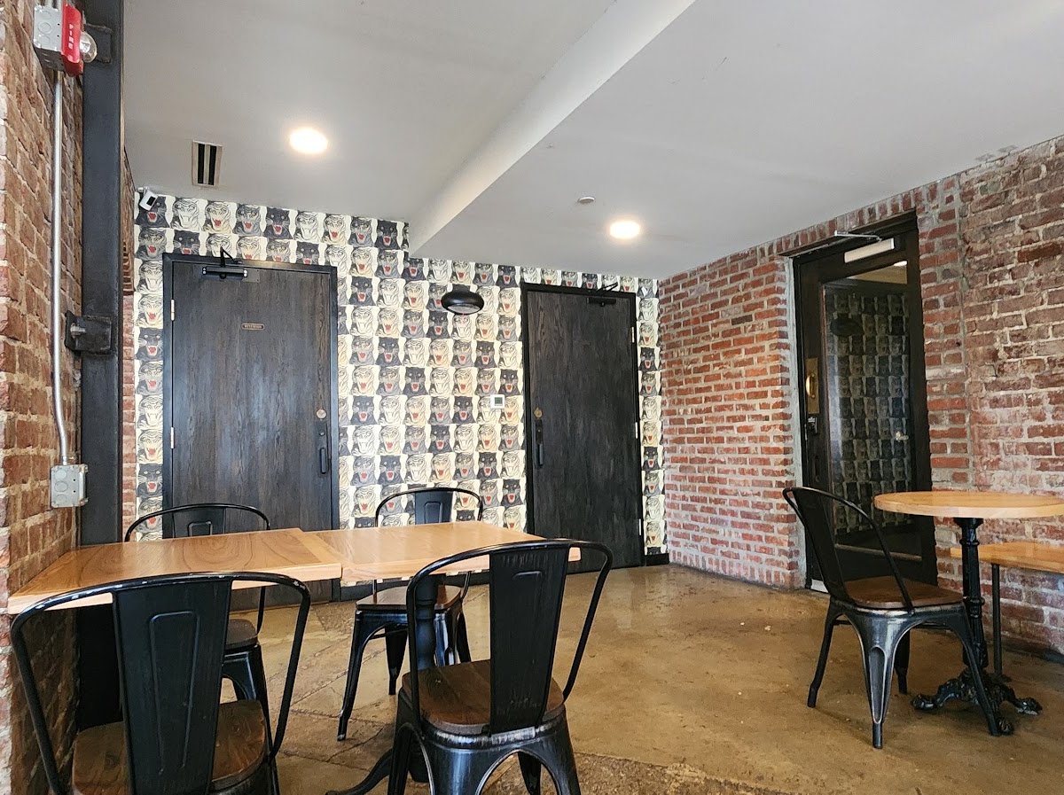 Interior of Commissary Barber & Barista, specialty coffee shop in Indianapolis