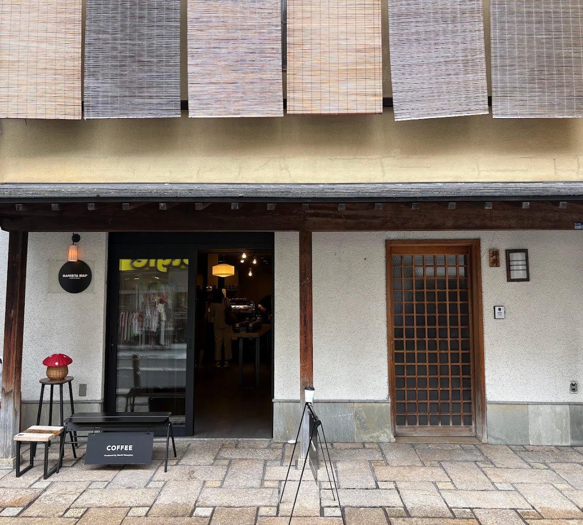 Storefront of Barista Map Coffee Roasters, specialty coffee shop in Osaka