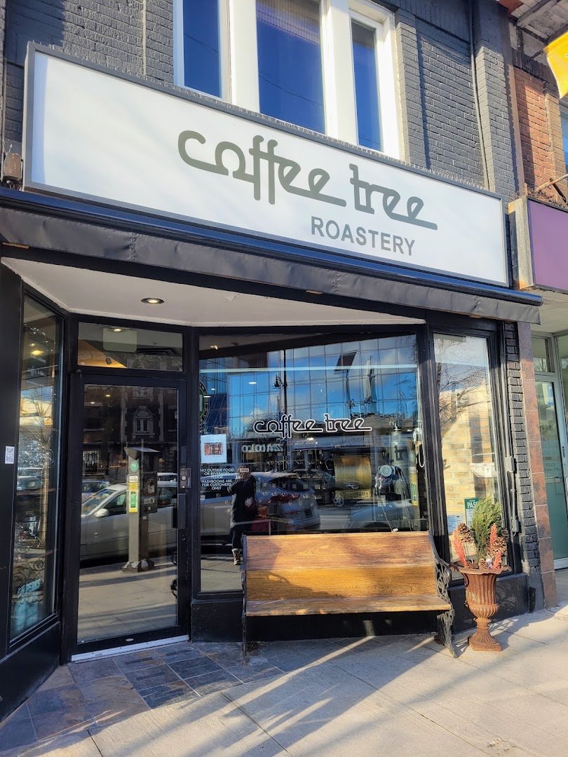Storefront of Coffee Tree Roastery, specialty coffee shop in Toronto