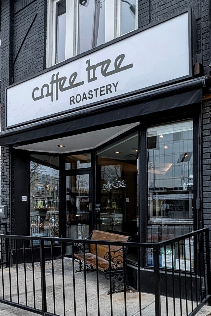 Storefront of Coffee Tree Roastery, specialty coffee shop in Toronto