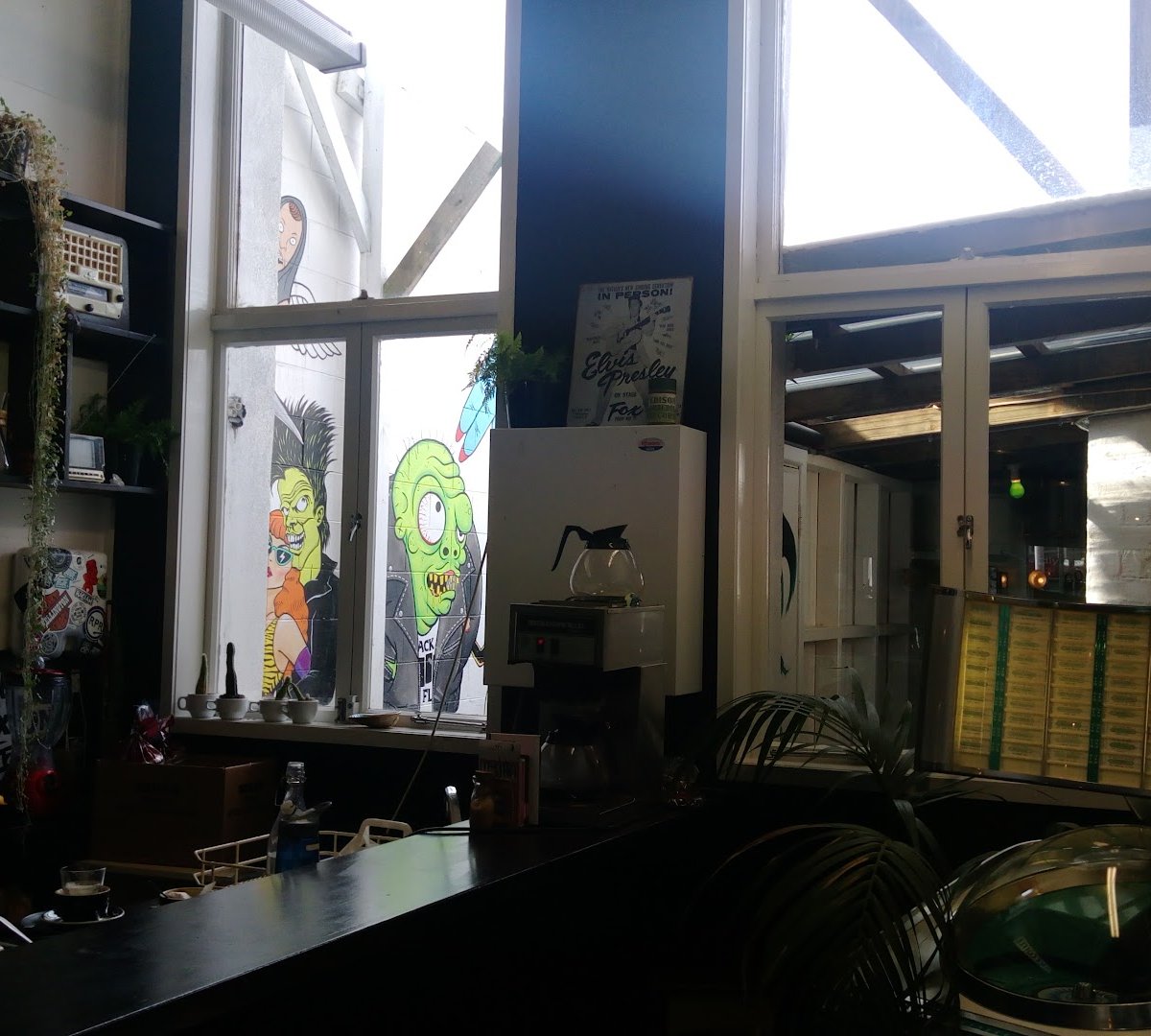 Interior of Black Coffee, specialty coffee shop in Wellington