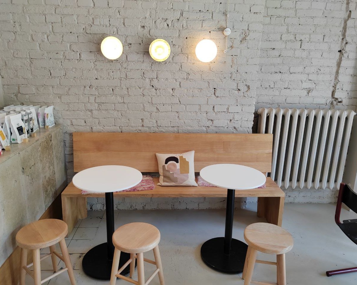 Interior of Ministerstwo Kawy, specialty coffee shop in Warsaw