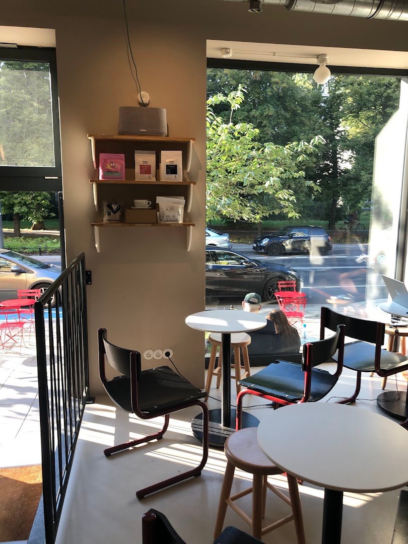 Interior of Ministerstwo Kawy, specialty coffee shop in Warsaw