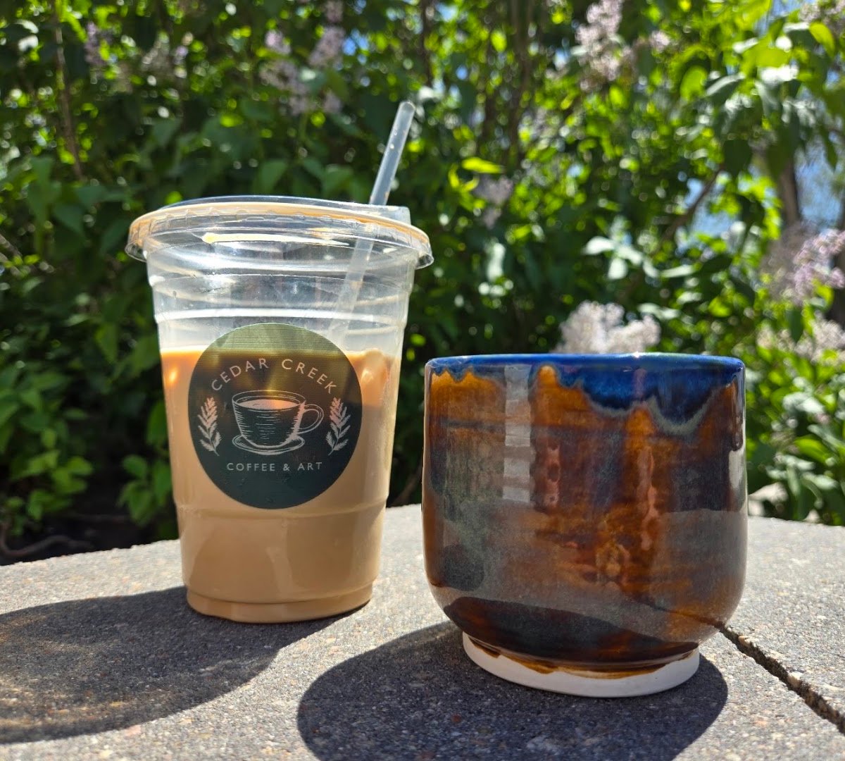Coffee at Cedar Creek Coffee & Art, specialty coffee shop in Omaha