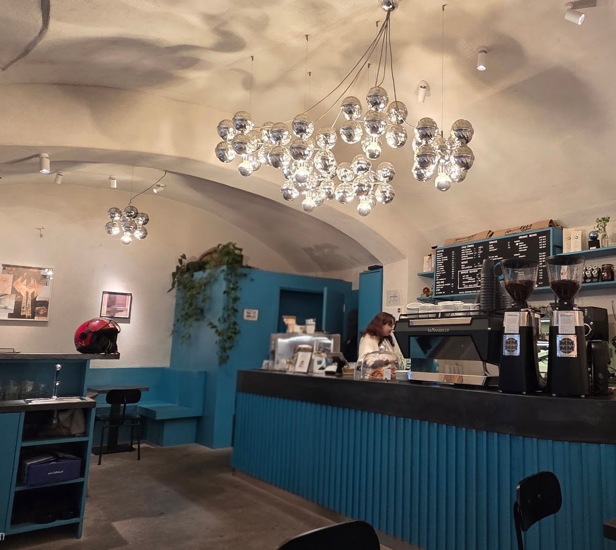 Interior of kaffeefabrik mariahilf, specialty coffee shop in Vienna