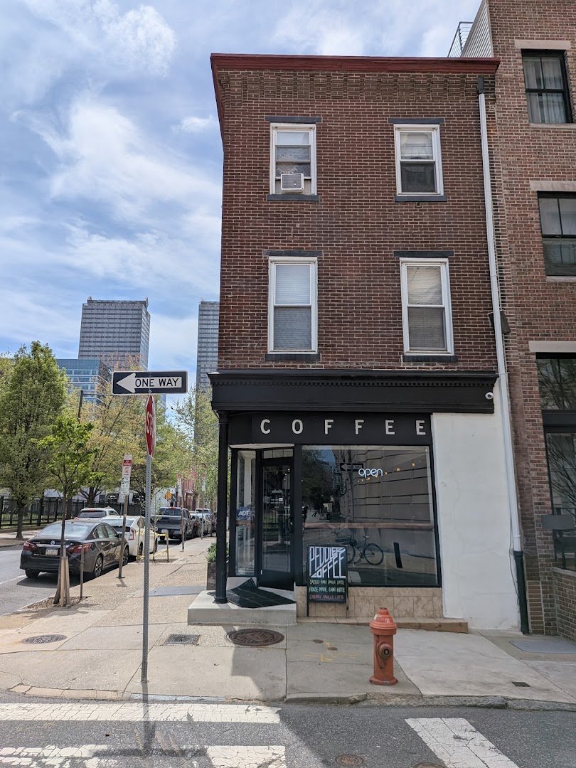 Storefront of Peddler Coffee, specialty coffee shop in Philadelphia