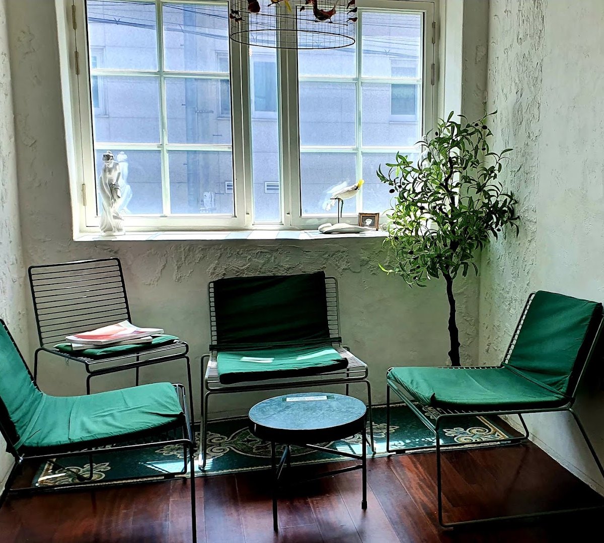 Interior of Deep Blue Lake, specialty coffee shop in Seoul