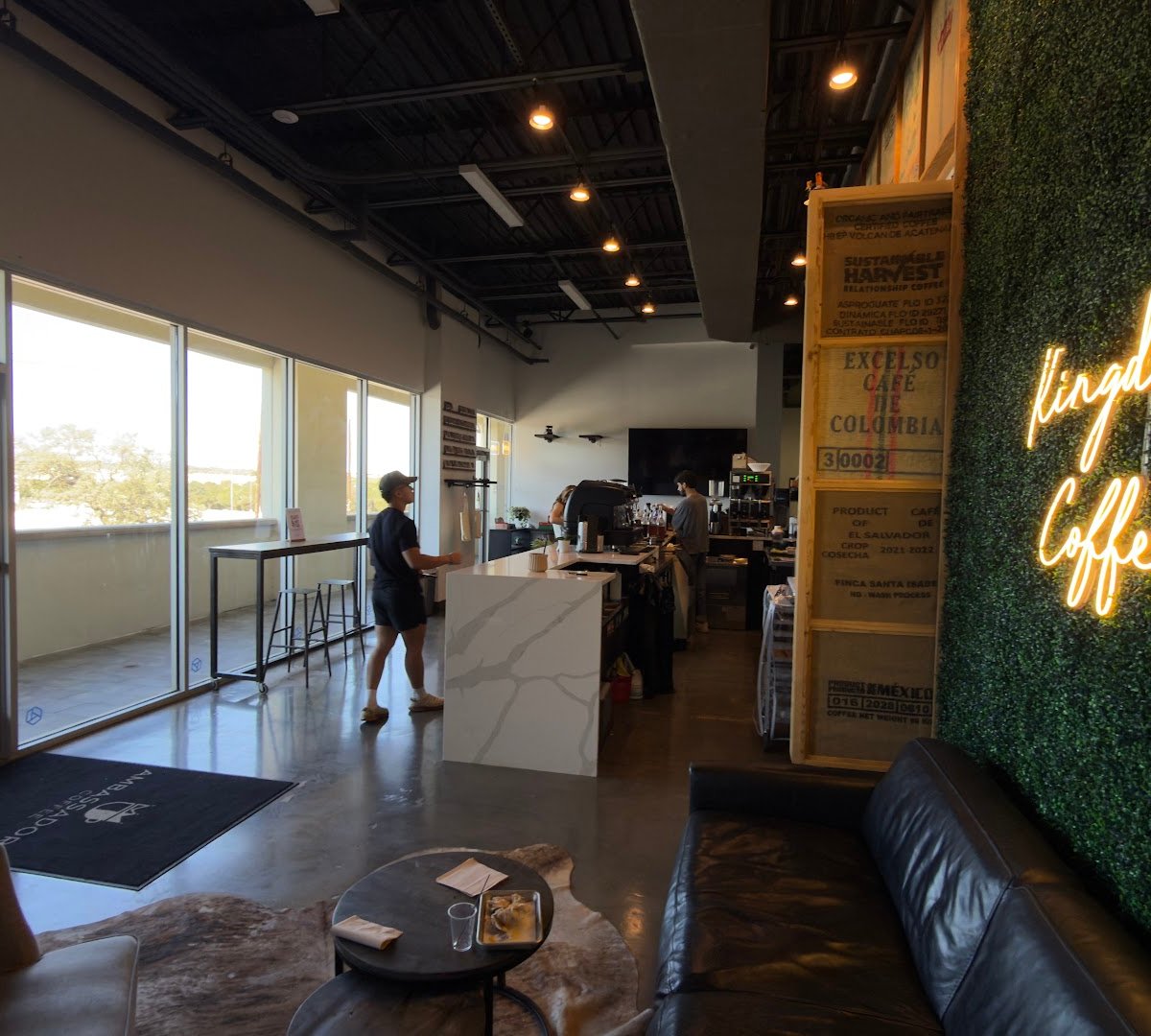 Interior of Ambassadors Coffee, specialty coffee shop in San Antonio