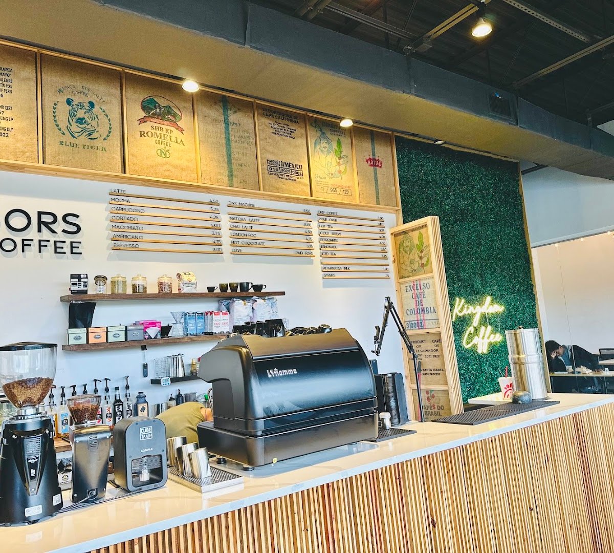 Interior of Ambassadors Coffee, specialty coffee shop in San Antonio