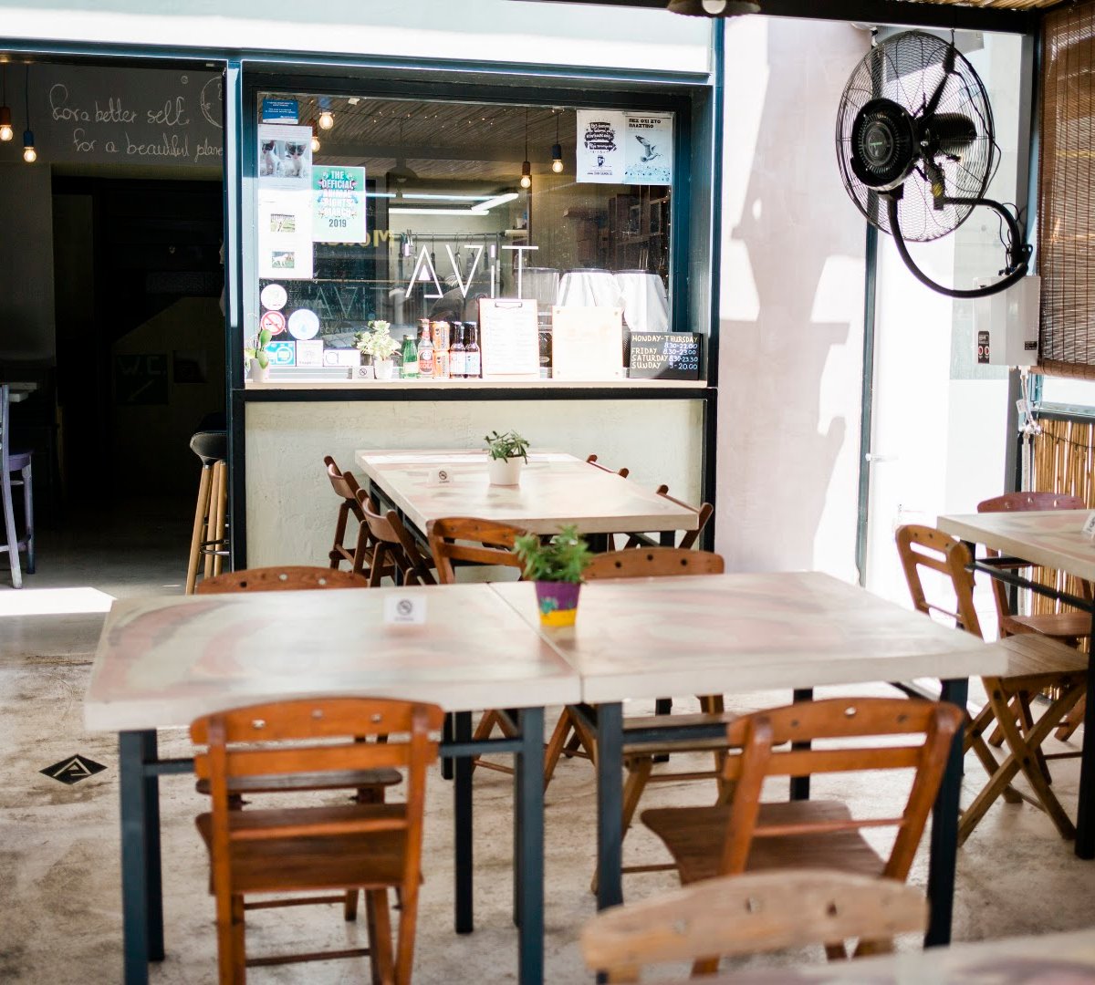 Interior of Avit Athens, specialty coffee shop in Athens