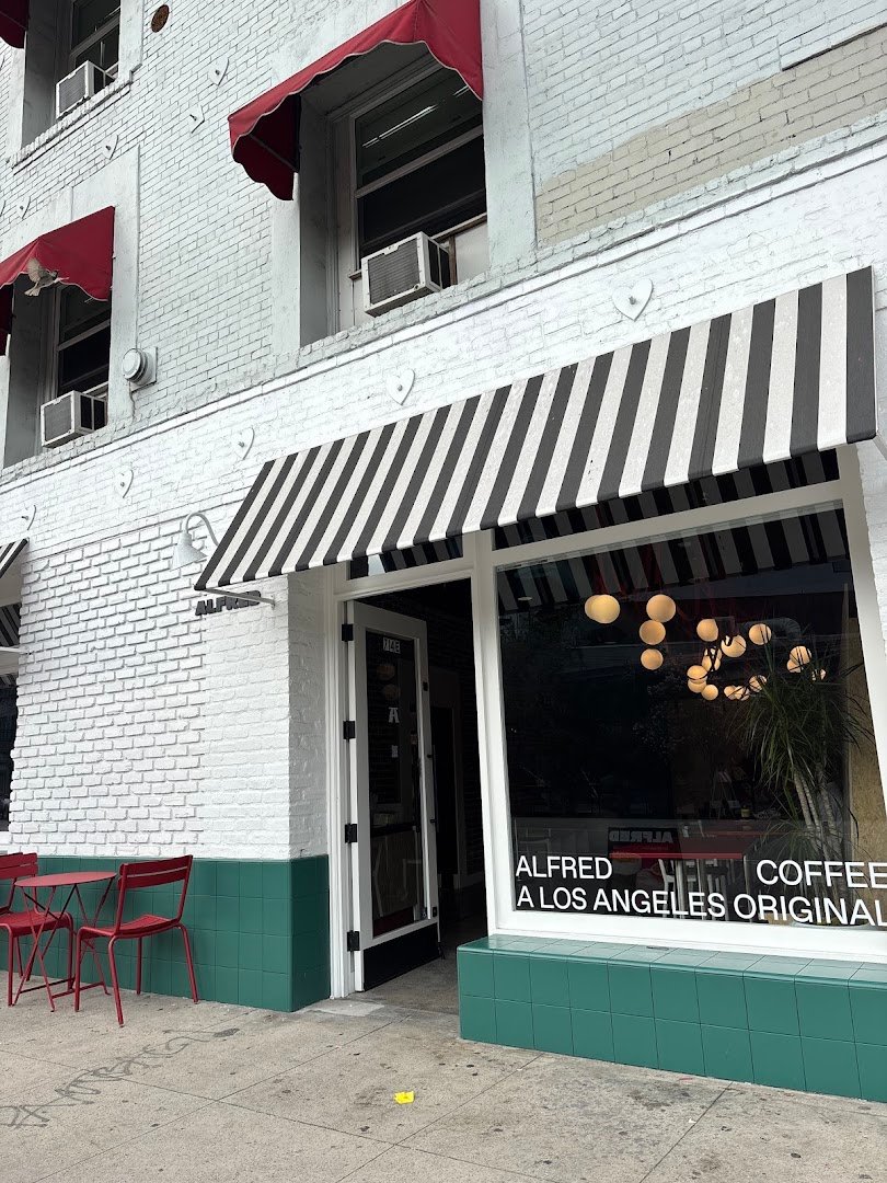 Storefront of Alfred Coffee, specialty coffee shop in Los Angeles