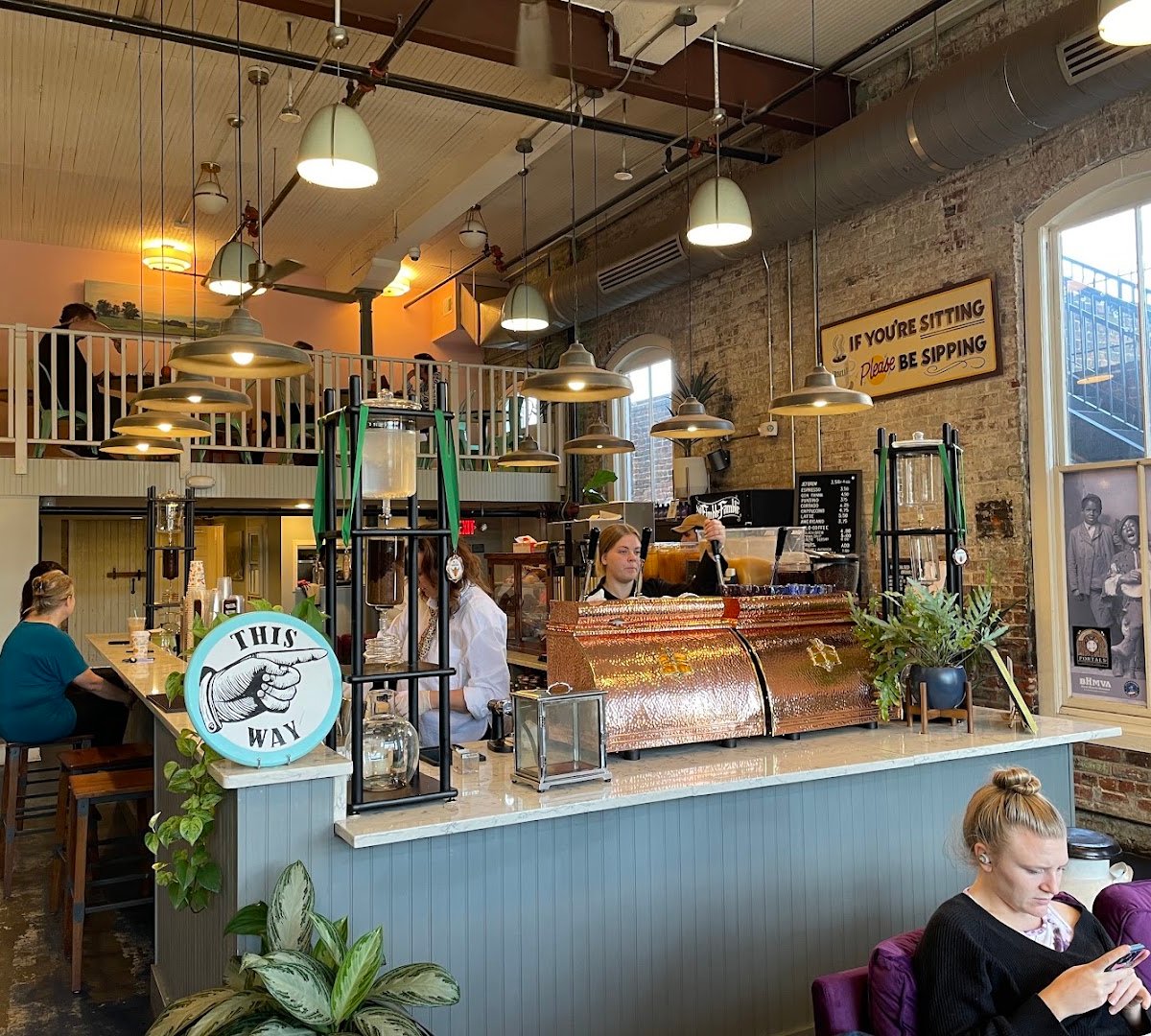 Interior of Ironclad Coffee Roasters & Baking Co., specialty coffee shop in Richmond