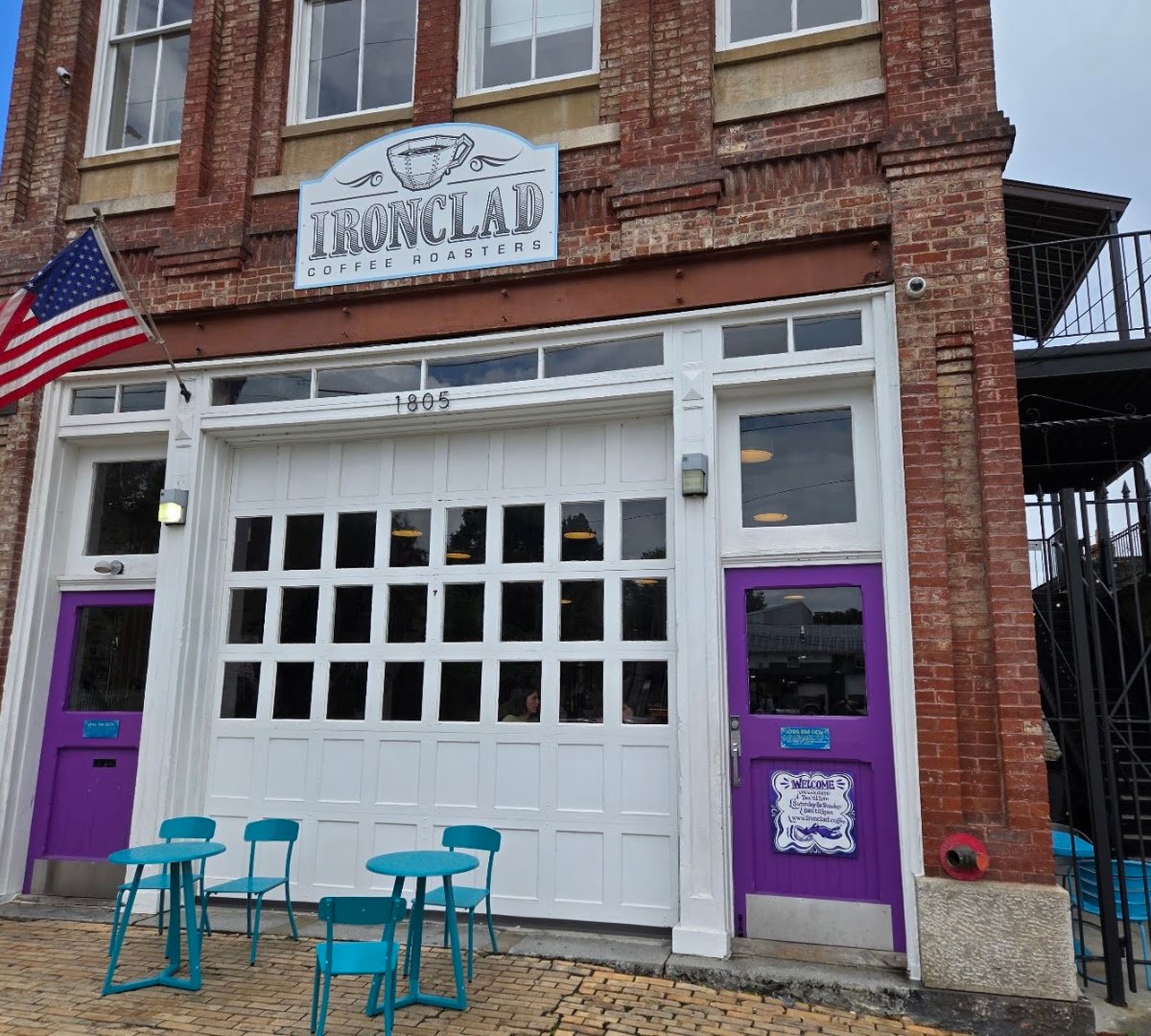 Storefront of Ironclad Coffee Roasters & Baking Co., specialty coffee shop in Richmond