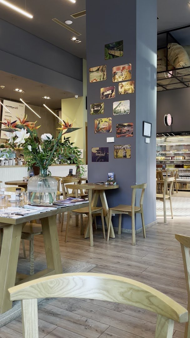 Interior of Kafeterija Airport City, specialty coffee shop in Belgrade