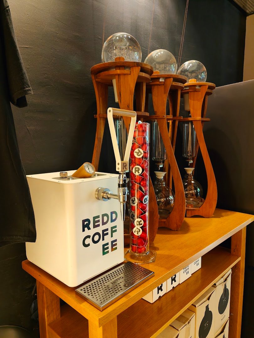Interior of Redd Coffee, specialty coffee shop in Athens