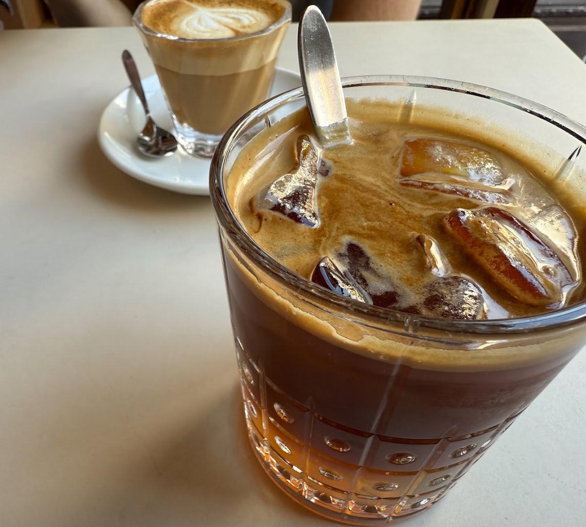 Coffee at Kaffeefabrik, specialty coffee shop in Vienna